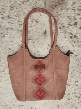Wrangler Dusty Rose Embroidered Tote Bag